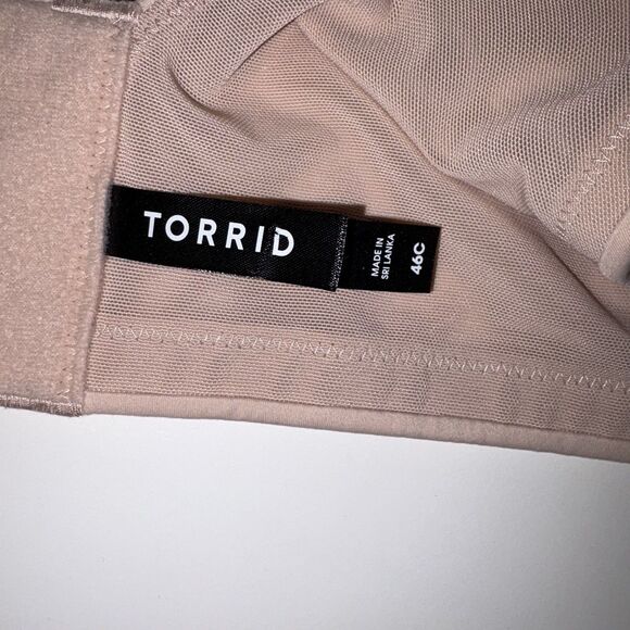 TORRID Wire Free Push Up Solid 360 Back Smoothing Dream Bra 46C NWT Rose Dust - Picture 8 of 9